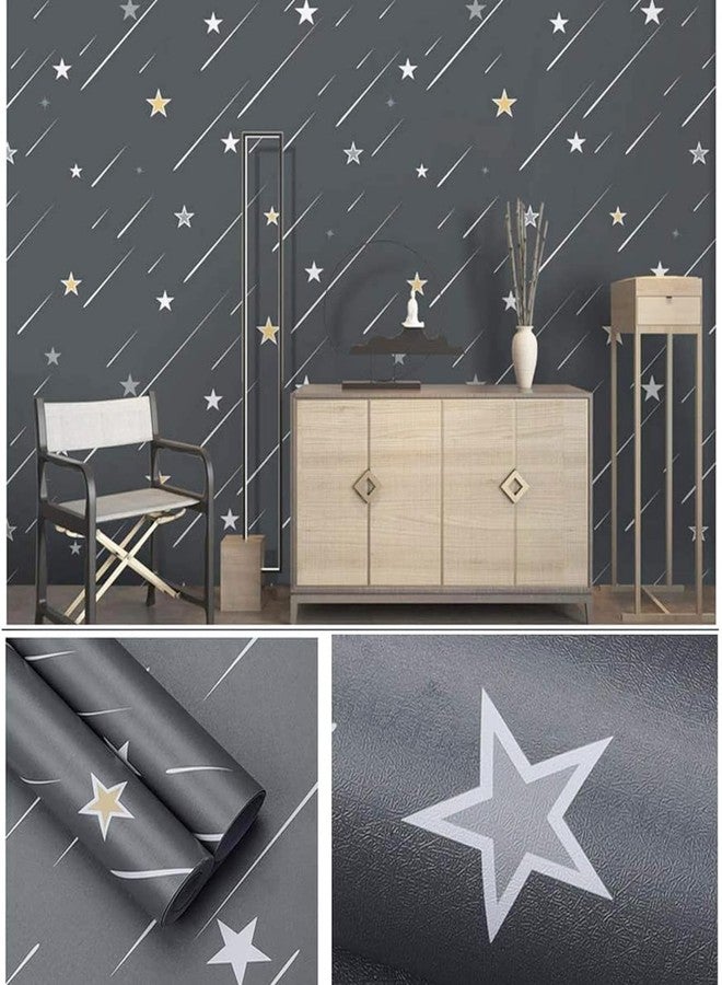 HOMEMATES Self Adhesive Waterproof Wallpaper Old Furniture Vinyl Stickers Wooden Door Wardrobe Desktop PVC Wall Papers 45 x 304 cm (Star) - Image 2